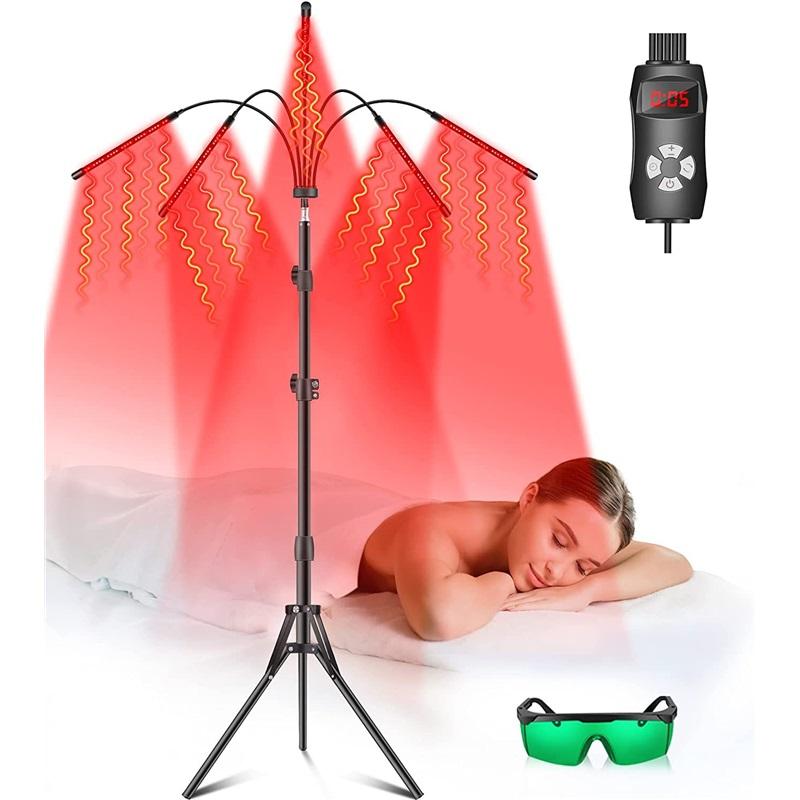 

Red Light Therapy Lamp with 4/5 Heads, Adjustable Stand 660&850 nm Near Infrared Light Therapy Device for Face, Body, Pain,Skin