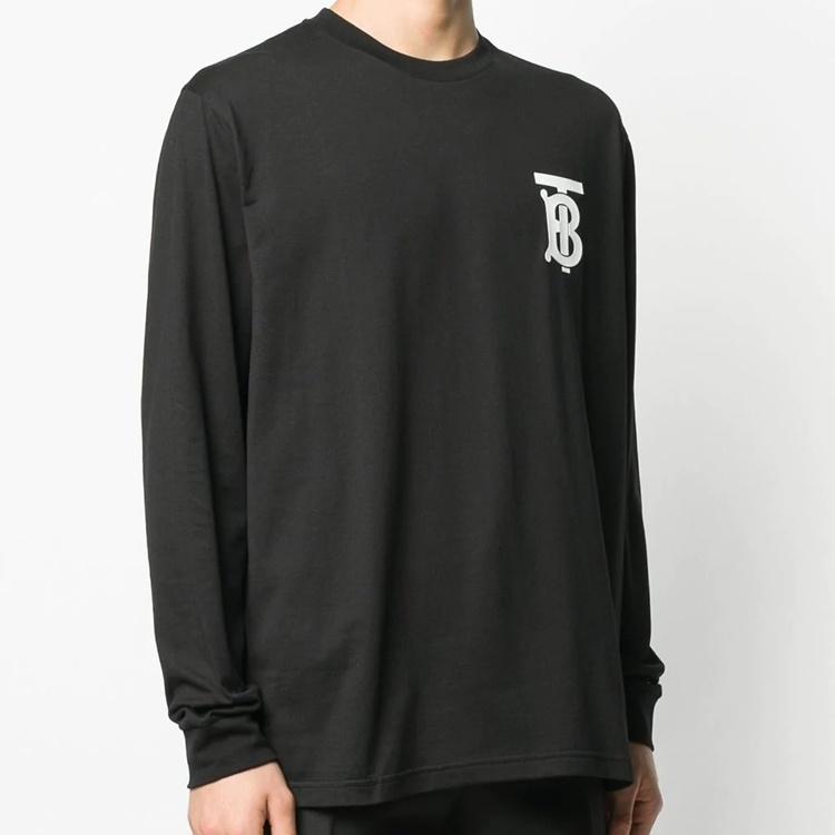 Burberry SS20 Pattern Round Neck Long Sleeves Unisex Black 8024599
