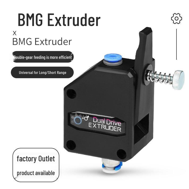 Flexible Filament Dual Gear BMG Extruder for 3D Printers, Long/Short Range Feeder Transparent Version Extruder