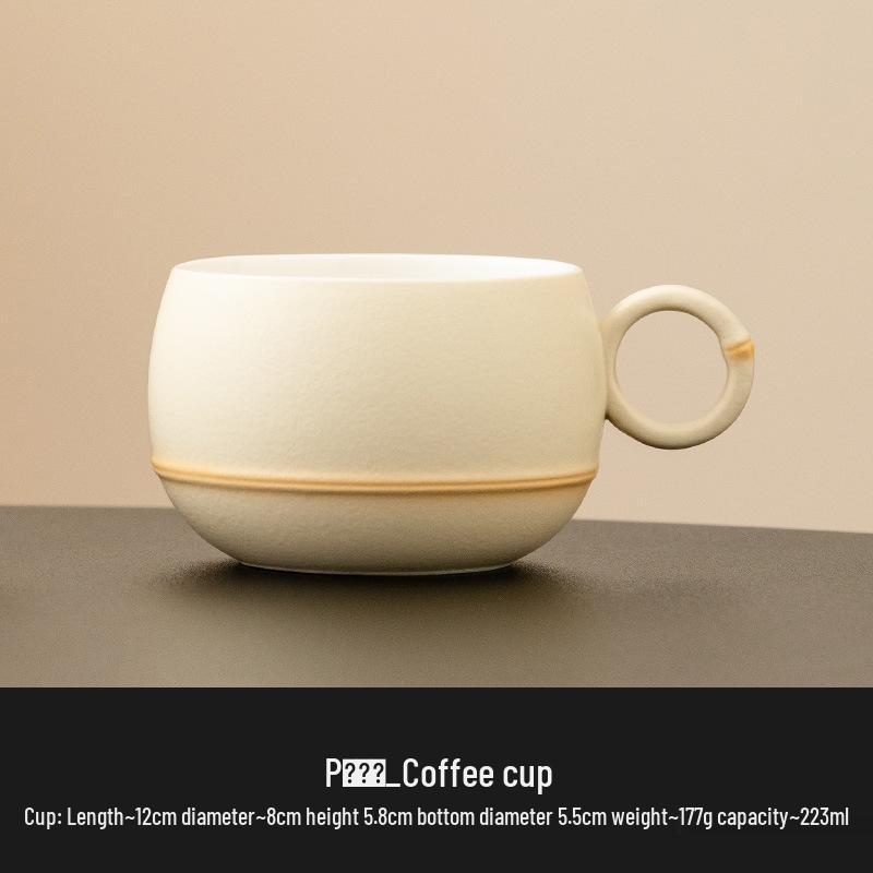 Cat-Themed Ceramic Coffee Mug & Saucer Set for Women