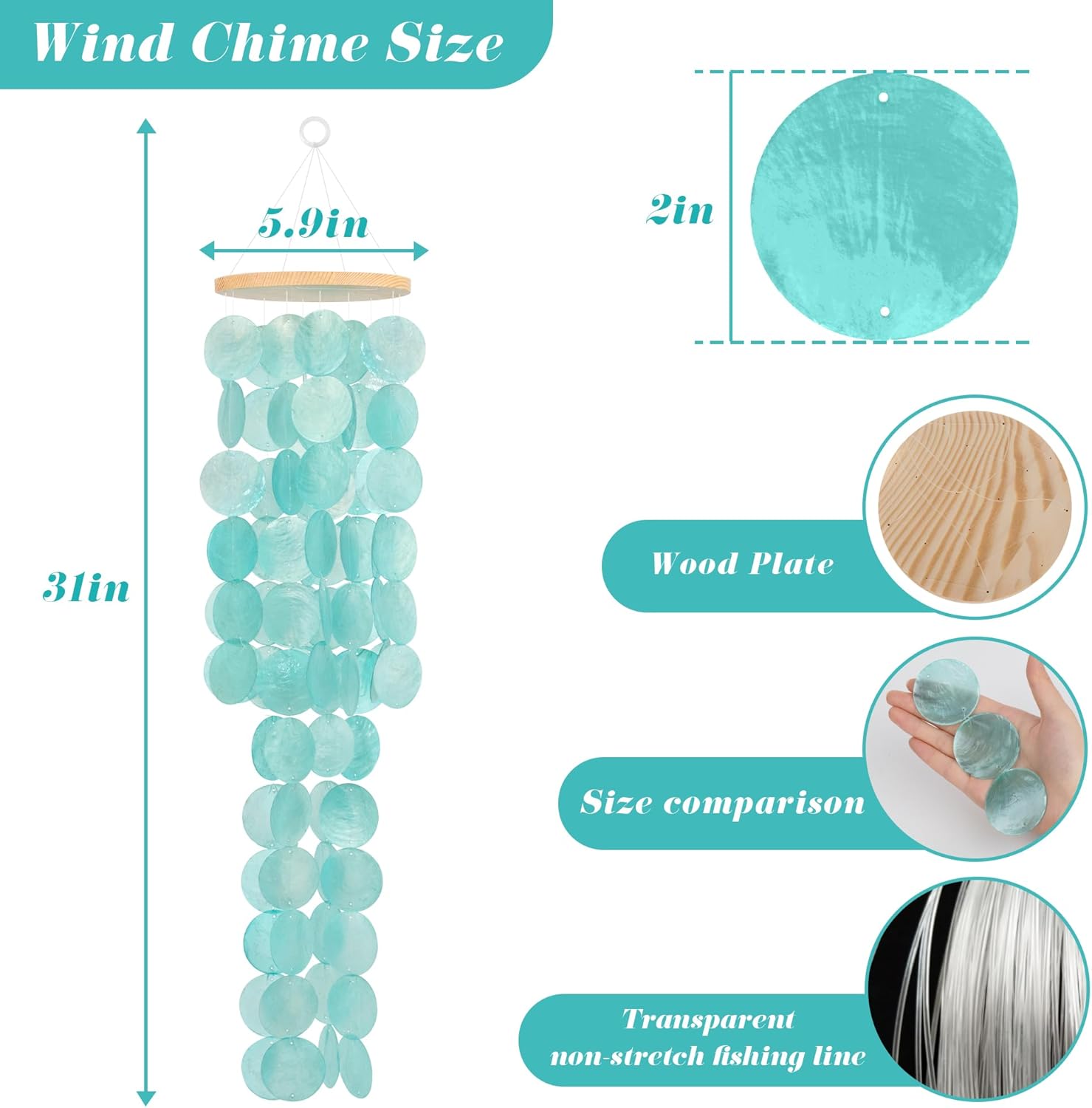 Wind Chimes for Outside - 31``