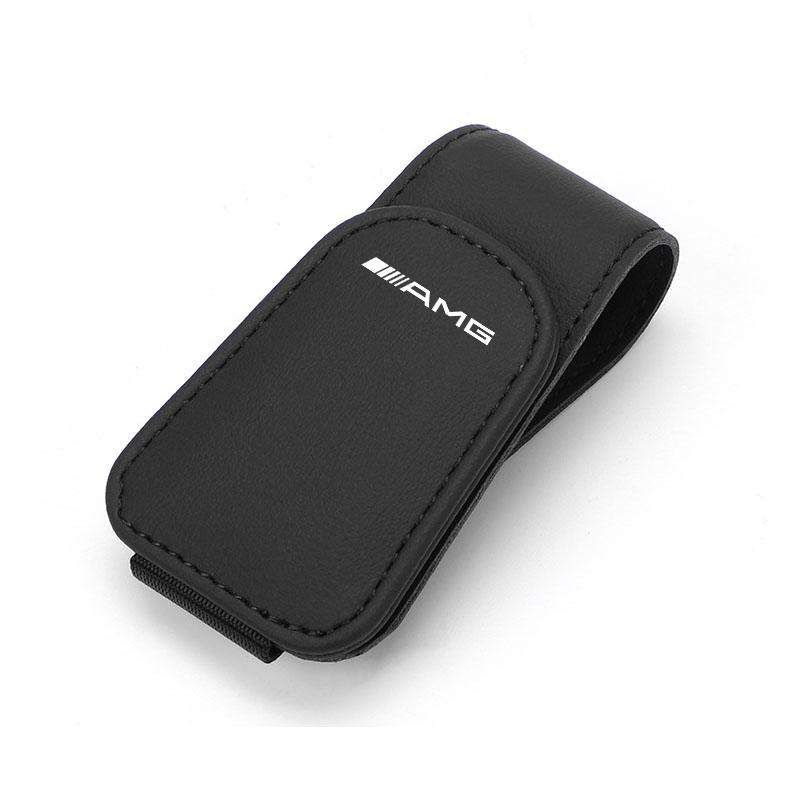 

For Mercedes Benz AMG W203 W204 W205 W209 W210 W211 W212 W17 Car Leathers Glasses Clip Sun Visor Sunglasses Card Box Accessories