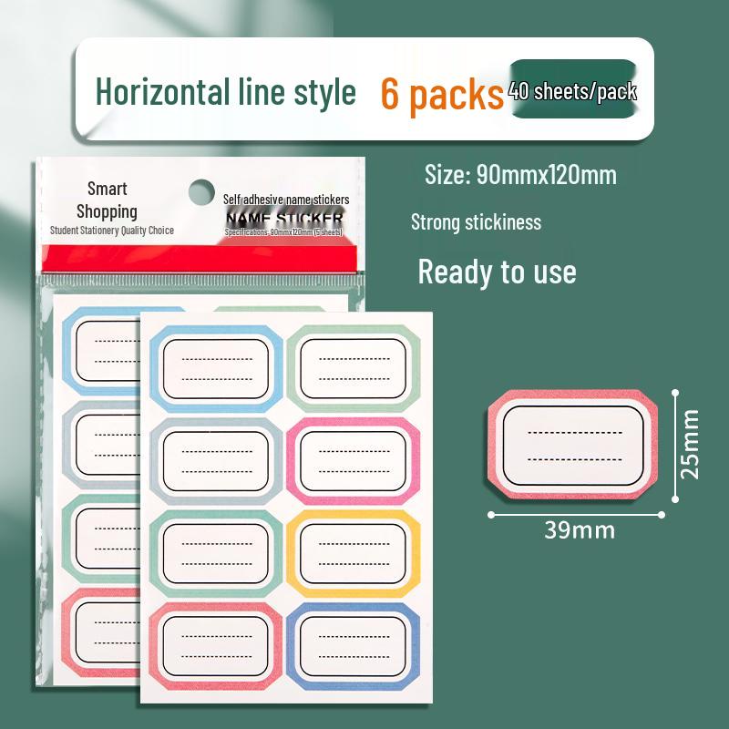 Self-Adhesive Name Stickers: Book, Water Bottle & Kindergarten Labels for Elementary Students