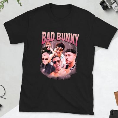 Bad Bunny Women T Shirt Hip Hop Tees Streetwear Cool Unisex Clothing Hip-hop Hipster T-shirt Harajuku Tops Tee for Unisex O-neck