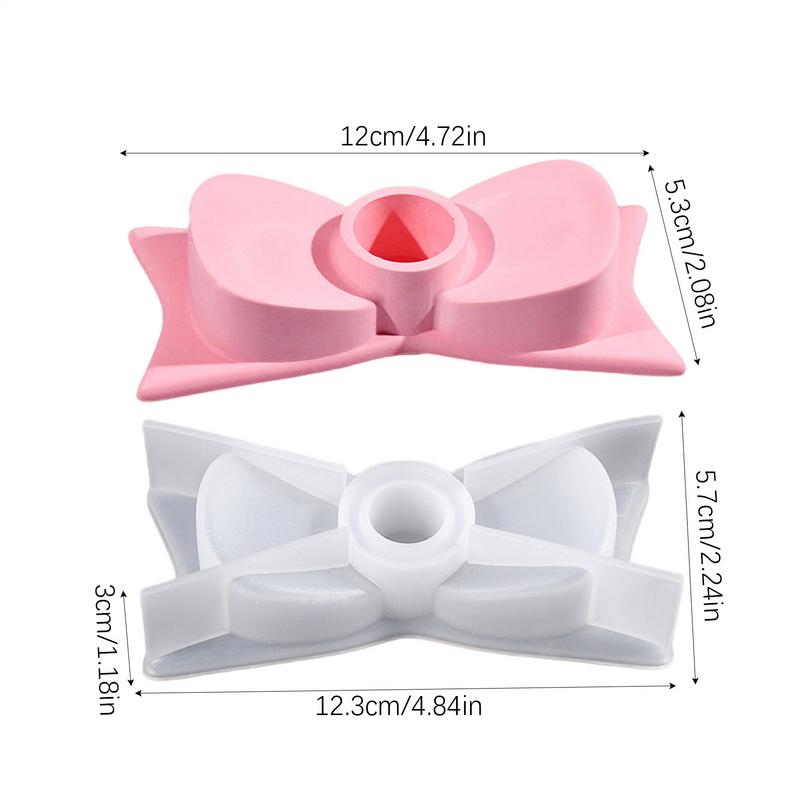 Resin Candlestick Holder Mold Bowtie Candle Holder Silicone Mold Art Craft Decorative Casting Mould For Concrete Cement Gypsum