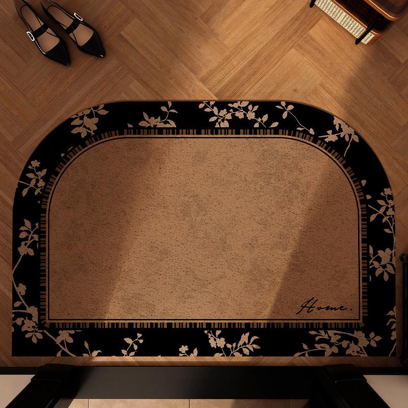 Medieval Style Light Luxury High-End Door Floor Mat Silk Ring Floor Mat Door Carpet Pvc Can Be Cut And Dirt-Resistant Floor Mat