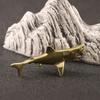Sea Animal Shark Figurines Miniatures Retro Brass Office Desktop Crafts Ornament Gifts Home Decorations Living Room Accessories