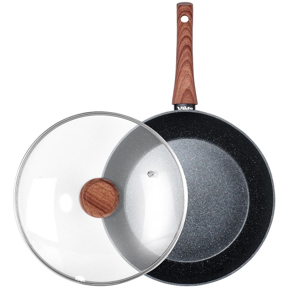 Granite Deep Frying Pan with Lid 28 cm