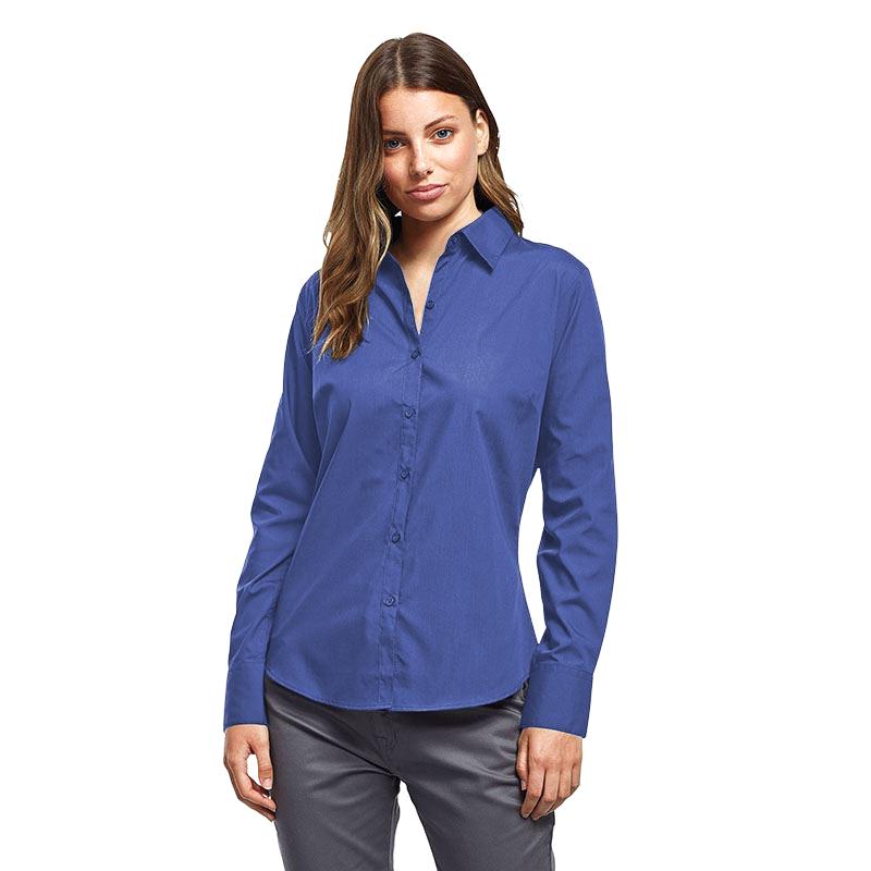 Premier Womens/Ladies Poplin Long-Sleeved Blouse