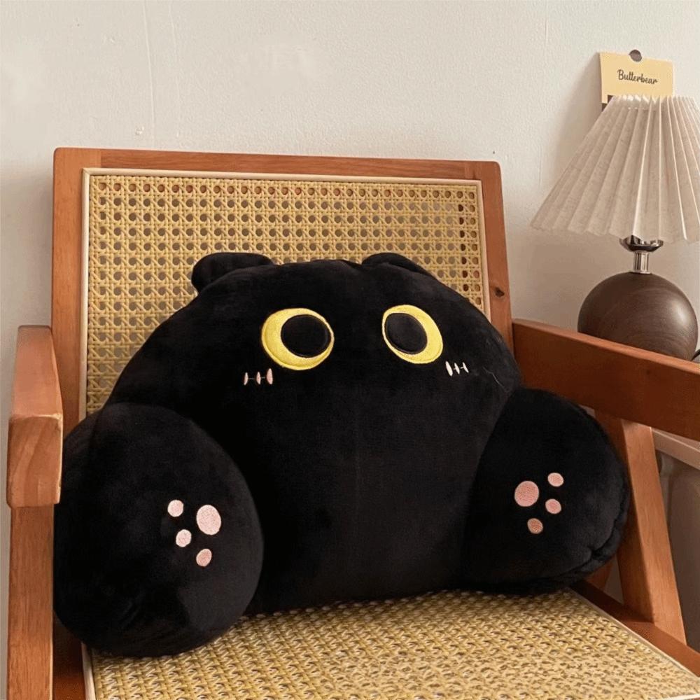 Ergonomic Chair Seat Backrest Cushion Thickened Throw Pillow Cat Shape Waist Pillow Sofa