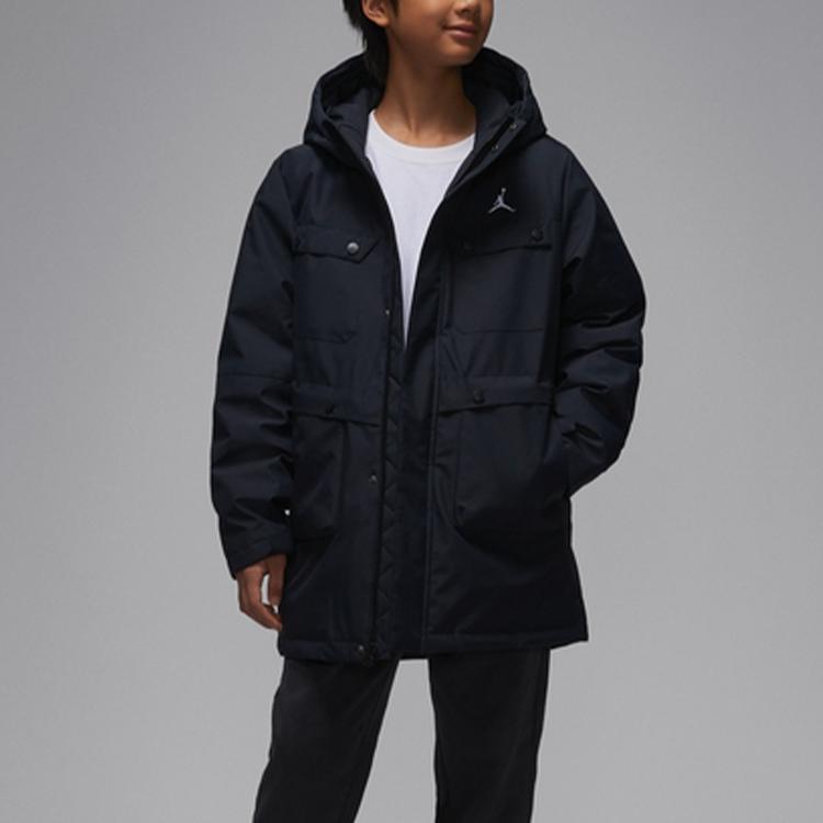 Jordan Mid-Length Three-Proof Comfortable Warm Duck Down Jacket Kids Jackets IQ9987-010