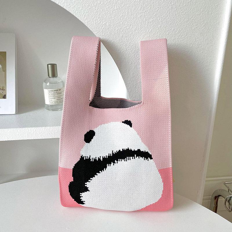 Sommer Damen Niedliche Mini-Tasche Vielseitige Mode Handytasche Cartoon Gestrickte Handtasche Umhängetasche Umhängetasche