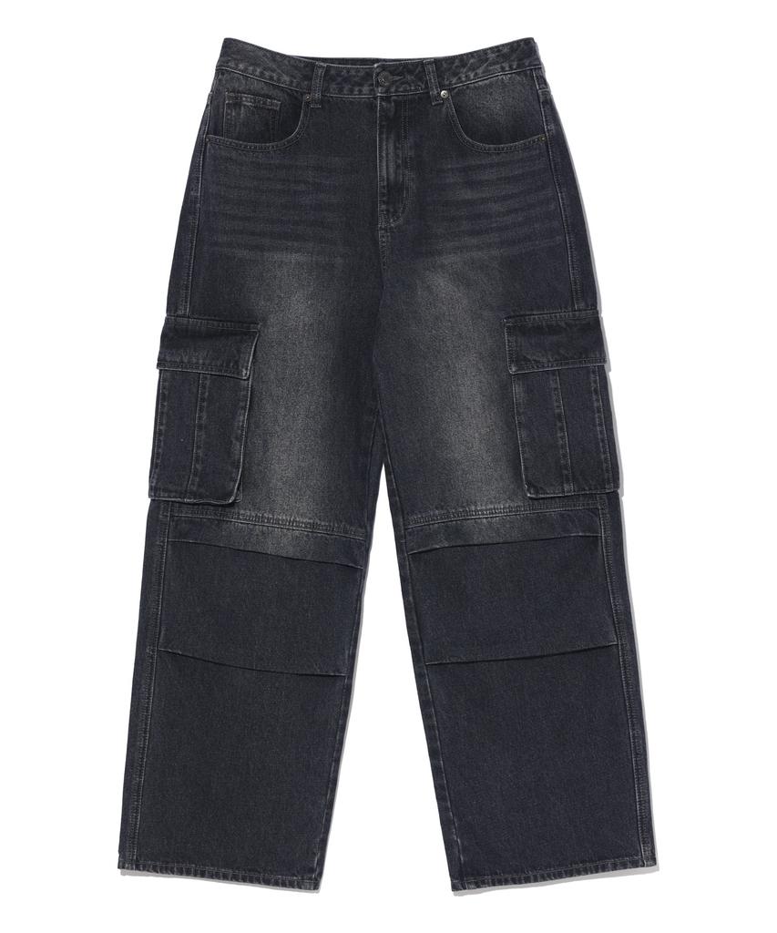 Eonoideu Parachute Cargo Wide Denim Pants Lq5Du538_Black