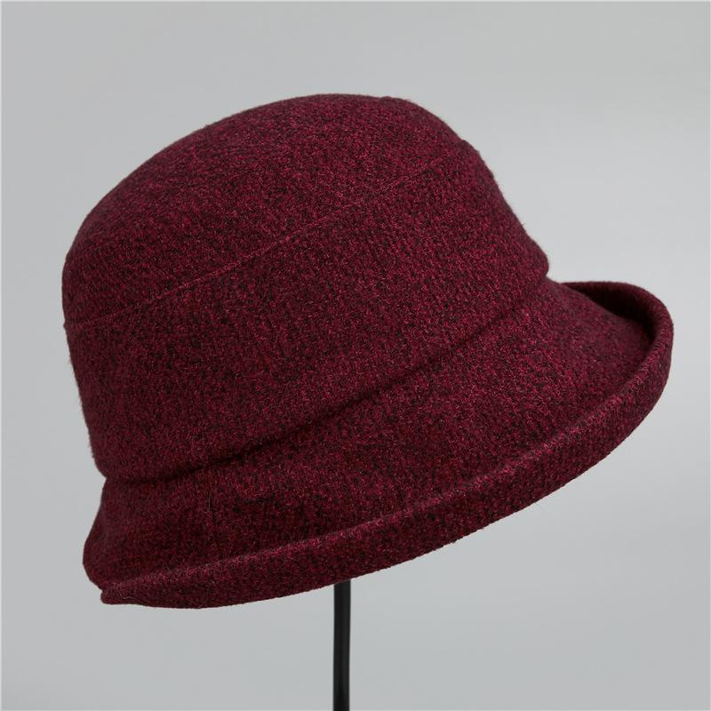 Mom Hat Women'S Season Warm Woolen Basin Hat Old Man Old Lady Spring And Autumn Grandma Bucket Hat