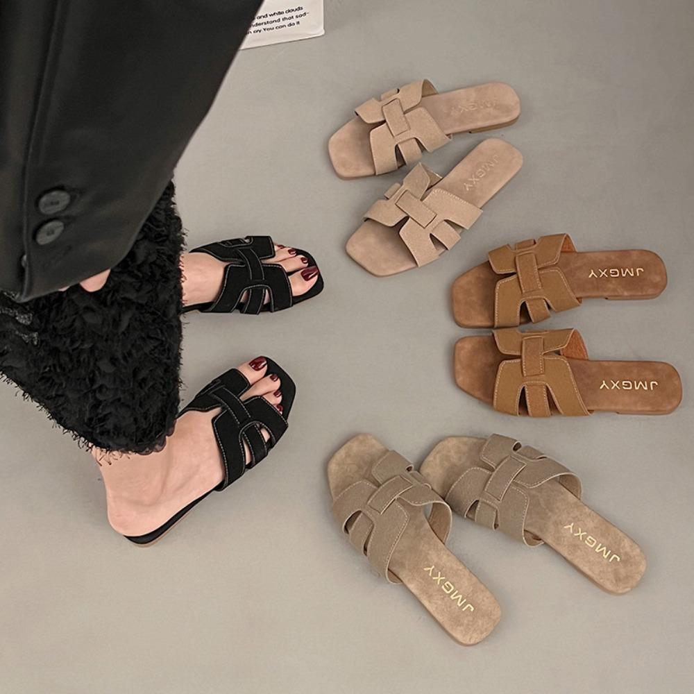 Fashion 2025 Summer New Women Slippers Flat Bottom Non-slip Outdoor Open Toe Beach Female Sandals Sexy Fashion Design Slides Woman Shoes