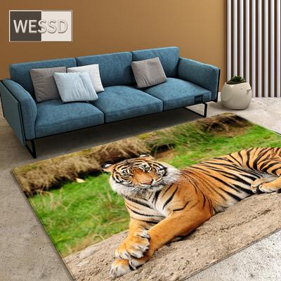 Alfombra de tigre para decoración de sala de estar, tapete de Animal salvaje 3D para el pasillo, alfombra suave para dormitorio, tapete para los pies de la cama y el hogar