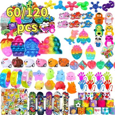 60/120 Party Favors For Kids 14-18, Fidget Toys, Pinata Stuffers, Treasure Chest Box Toys For Classroom, Goodie Bag Stuffers