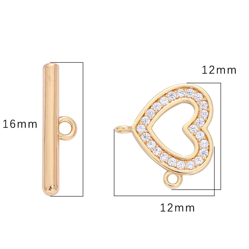 

1 комплект медной застежки-лобстера в форме сердца для изготовления ювелирных изделий своими руками