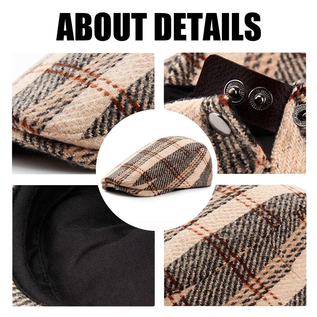 Croogo Hunting Trendy Hunting Classic Herringbone Perfect for Unisex Men's Cap, Cap, Pattern, Fall/Winter Golf, Casual, Outdoor, Simple, (G-BL26-Dark