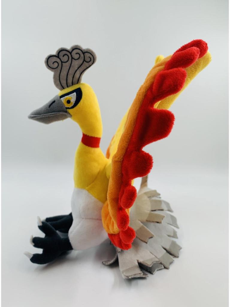 25CM Ho-Oh Red Orange Mythical Phoenix Plush Doll with Standable Wings