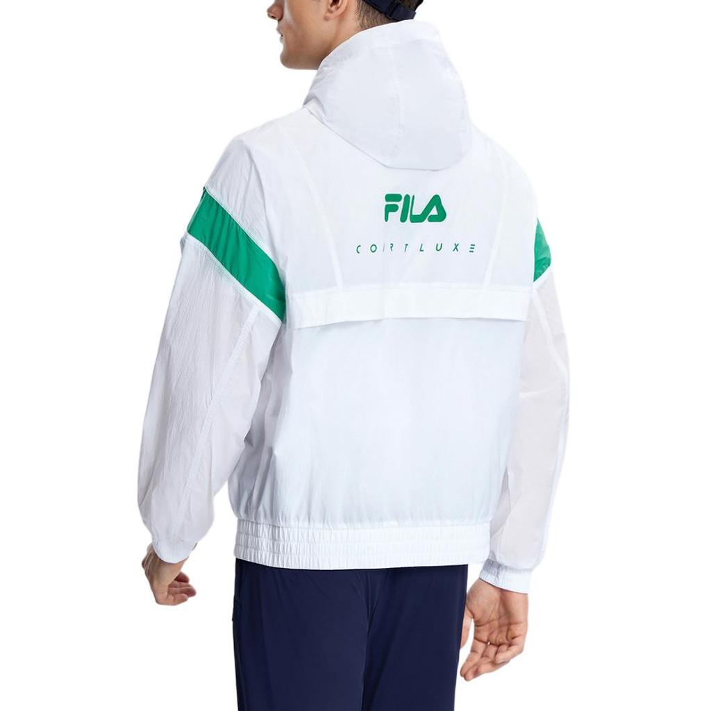 Fila Woven Jacket 2023 Autumn New Loose Hooded Tennis Sports Lightweight Top Men Tops White A11M333701F-WT