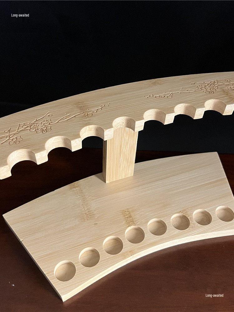 Bamboo 8-Hole Incense Tube Display Stand and Holder