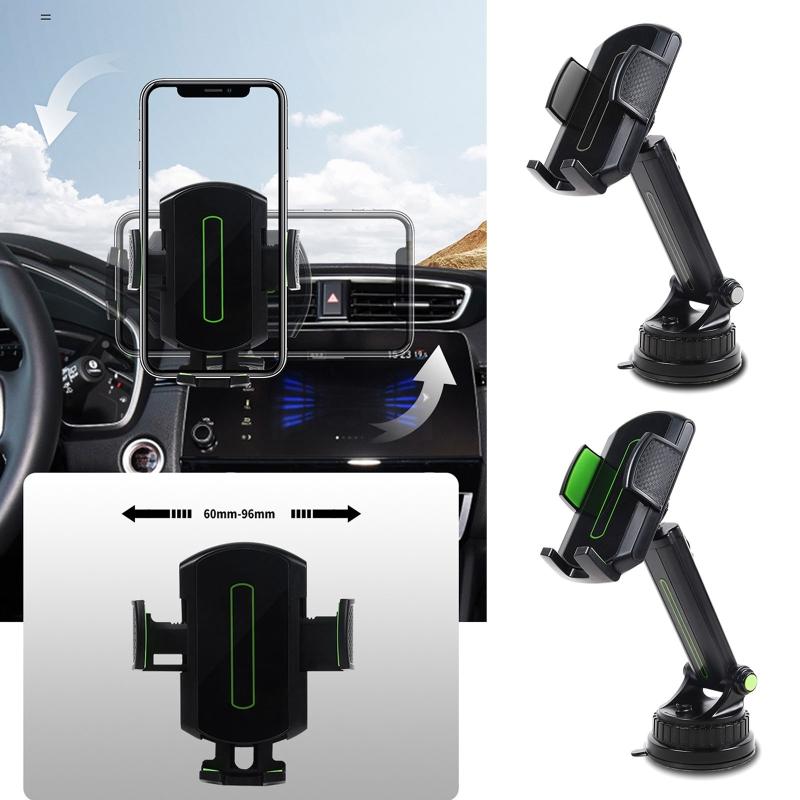 Car Phone Holder Windshield Mount for 60-96mm Width Devices Dashboard Sturdy Stand Cradle