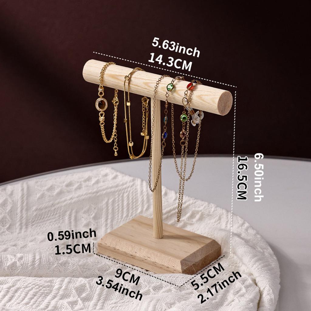Wooden Bracelet Display Rack, T-shaped Jewelry Rack, Jewelry, Necklace, Watch Storage Rack, Minimalist Hanging Rack