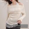 UNIFREE Off-Shoulder Knit Pullover Top