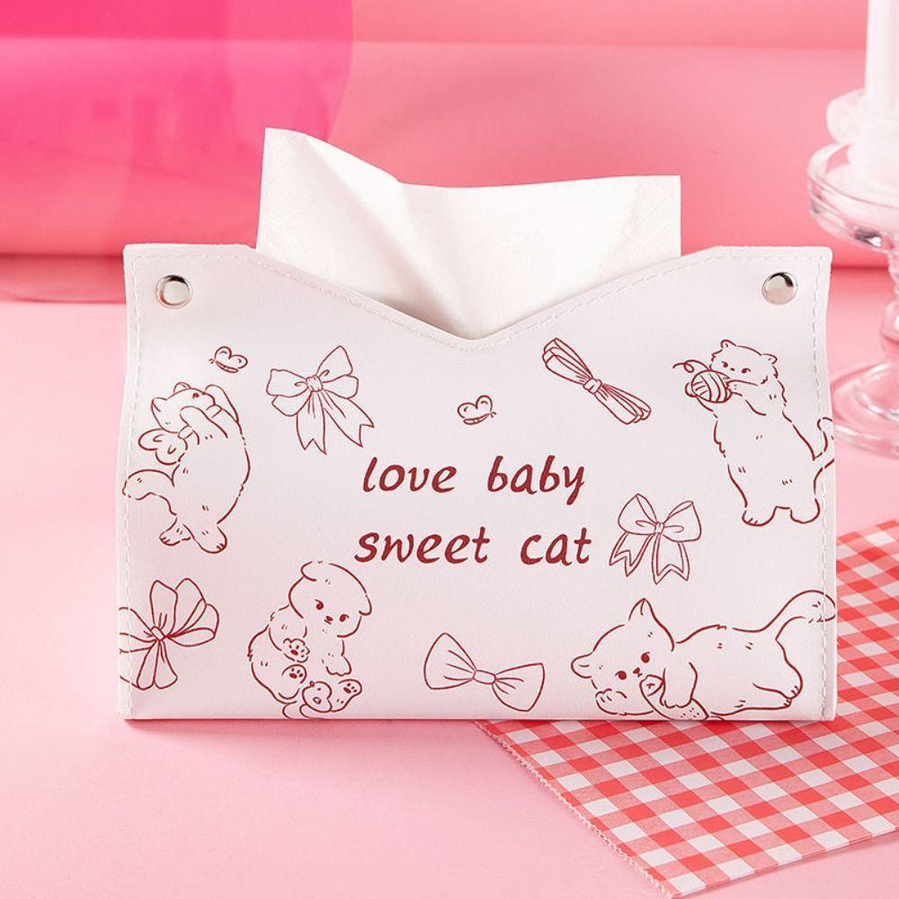 

Cute Cat Napkin Holder Waterproof Car Tissue Box High Quality Desk Decoration Office