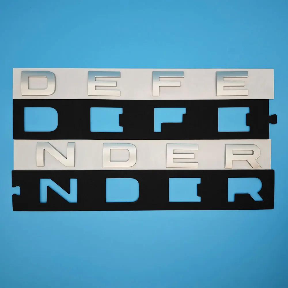 1pc 3D ABS Black Letters DEFENDER Badge Car Front Hood Bonnet Stickers Decals For Land Rover Defender Emblem Accessories XS6