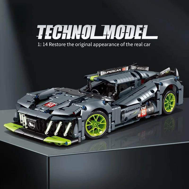 Technical NEW Peugeot 9X8 Hybrid Hypercar  Building Blocks Model Sports Car Vehicle Assembly Brick Toys Gift For Kid Boy Adult