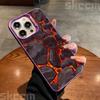 Creative Volcanic Magma Electroplate Silver IMD Case For iPhone 16 15 14 Pro Max Plus 11 12 13 Pro 7 8 Plus X XS XR Hard Cover