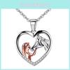 Stylish Animal Themed Heart Shaped Necklace For Girls Perfect Gift For Lovers