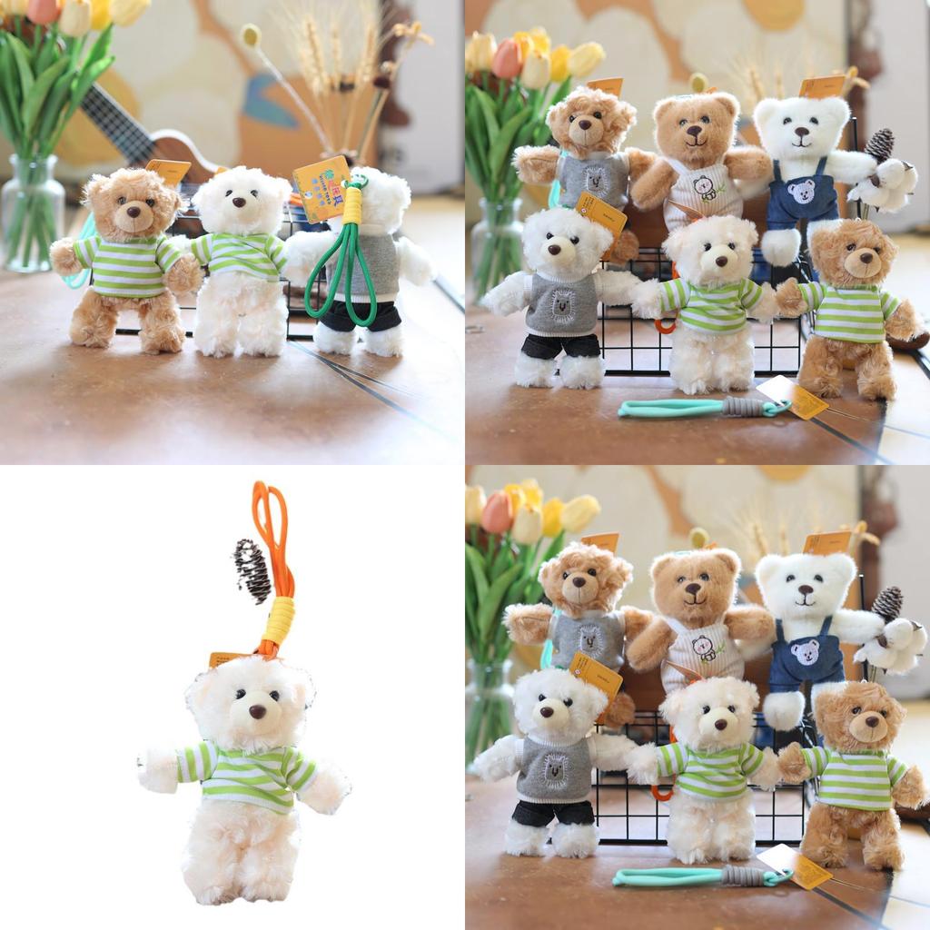 Adorable Plush Teddy Bear Keychain Cute Accessory For Bags Soft And Fluffy Toy