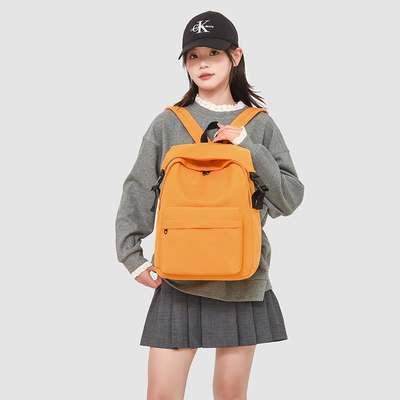 Daily Large Capacity Travel School Backpacks Ladies Pure Color Shoulder Knapsacks Nylon Zipper Shopping Rucksacks