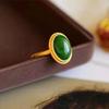 Exquisite Gemstone Jewelry Ethnic Style Natural Stone Ring with Oval Gemstone Women's Anniversary Birthday Wedding Gift
