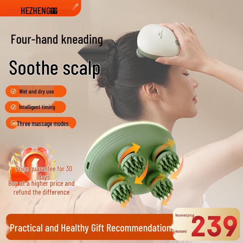 HEZHENG Cat Paw Scalp Head Massager HZ-HEAD-5 CN plug (adapter included)