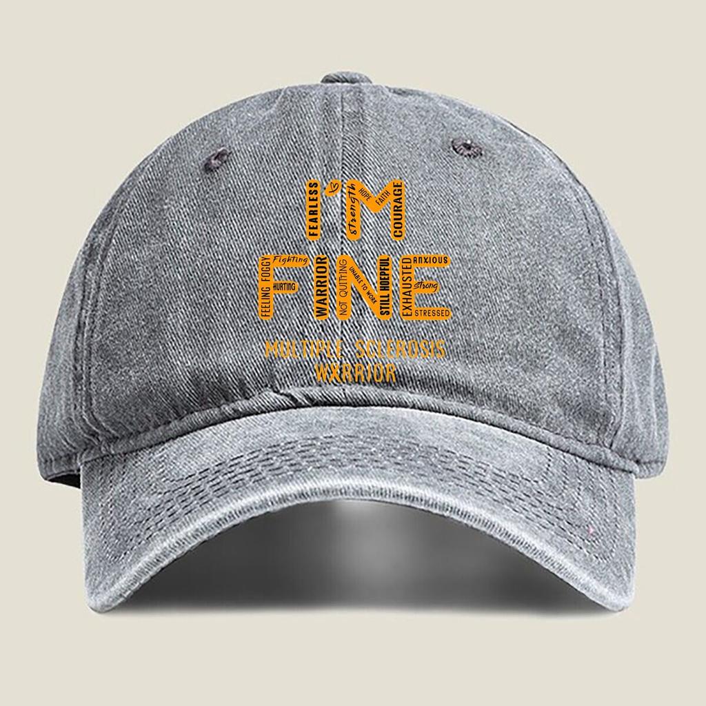 Multiple Sclerosis Warrior Fashion Washed Baseball Cap Outdoor For Womens Unisex Female Beach Dad Hat Hip Hop