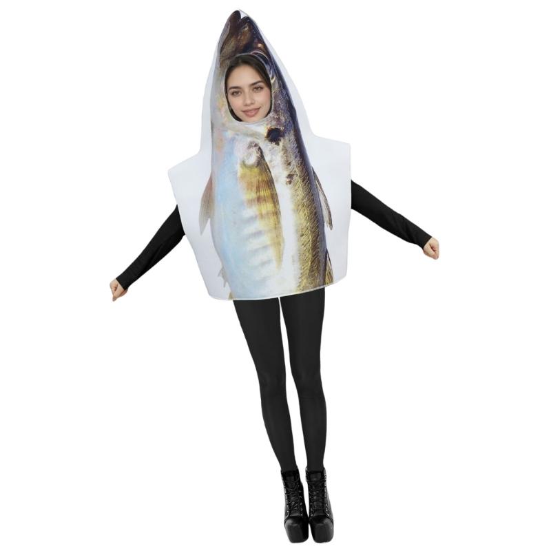 Funny Halloween Suit Fish Costume Halloween Party Suit For Men and Women