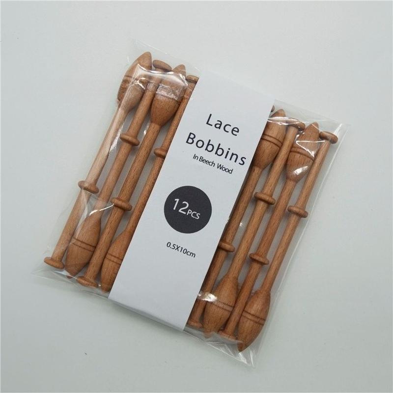 

7/12pcs Lace Bobbins Weaving Tool,Sewing DIY Sweater Handmade Durable Wood Zelkova Tapestry Macrame Knitting Needle Embroidery