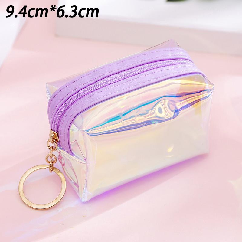 Pvc Transparent Laser Coin Purse Student Can Be Stored Waterproof Mini Coin Keychain Bag