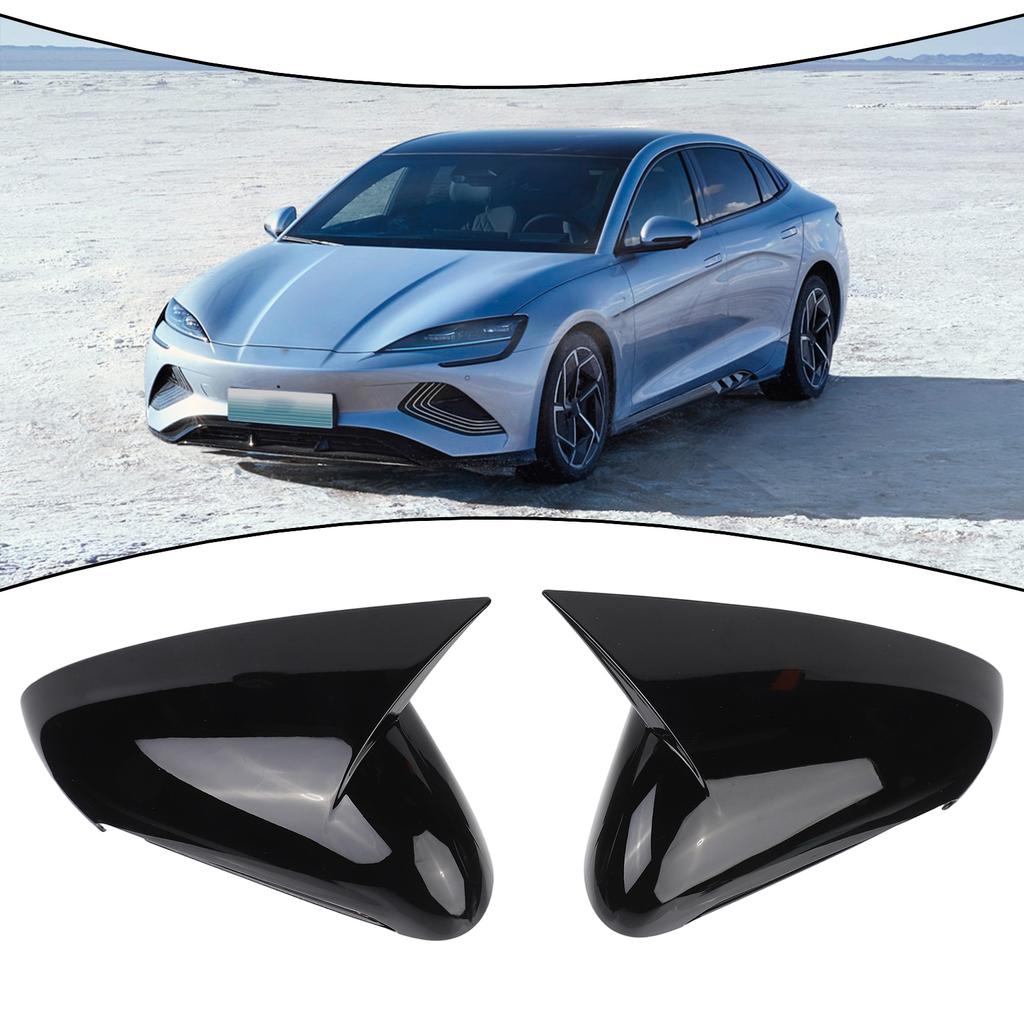 Car Rearview Mirror Cover Side Glass Mirror Trim Carbon Look