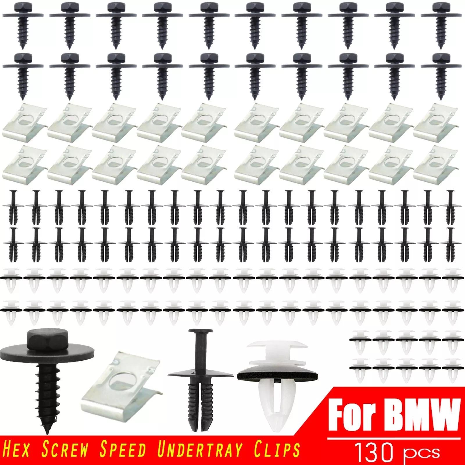 130pc Undertray Clips For BMW 1/3/5/6/7 Under Engine Shield Guard Bolt Screw KIT Bolts Screws Under The Engine Protective Cover