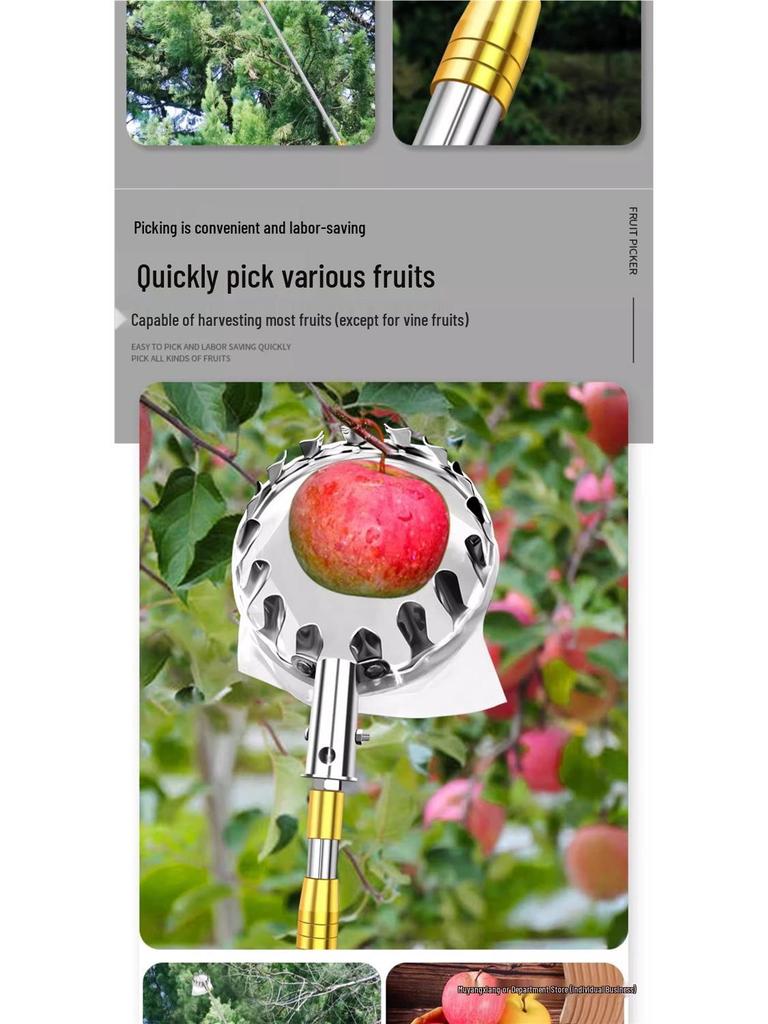 Telescopic Pole for High-Altitude Fruit Picking: Loquat, Mango, Persimmon, Bayberry, Jujube, and Apple Hook