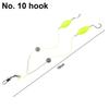 Attractive Silver Finish Double-Hook Rig Metal Fishing Hooks