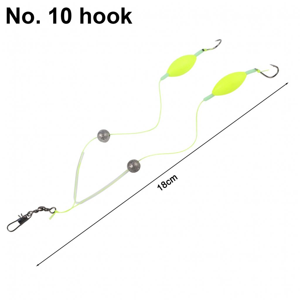 Attractive Silver Finish Double-Hook Rig Metal Fishing Hooks
