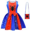 New Halloween Models, Sleeveless Girls' Skirts, Grid Cartoon Digital Printing, Bow Girls' Dresses + Bags.