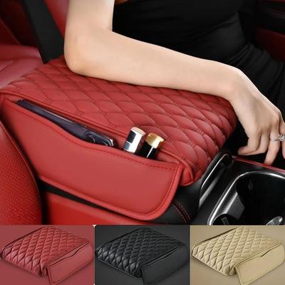 PU Leer Auto Armleuning Mat 5cm Verdikt Middenconsole Armsteun Beschermkussen Auto Armleuningen Opbergdoos Cover Pad