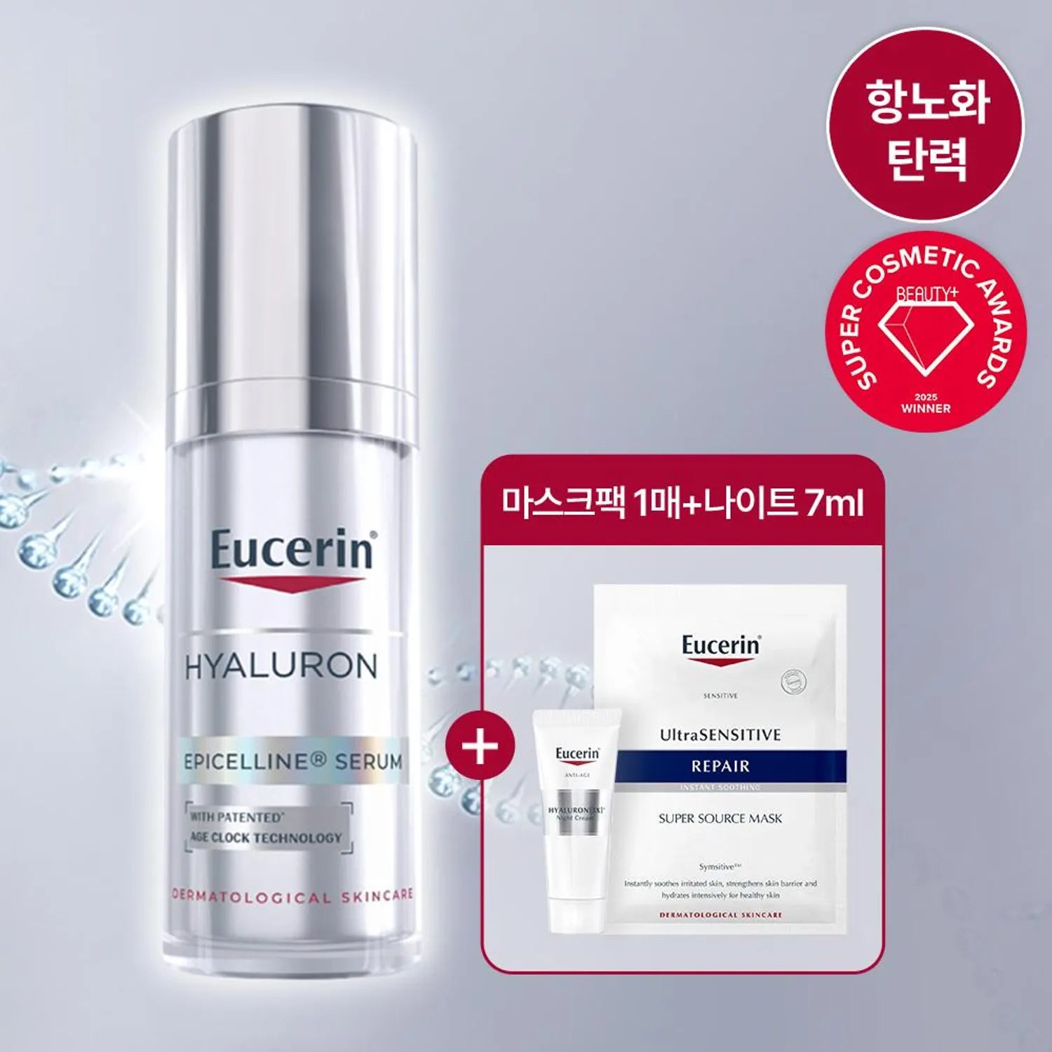 Eucerin Hyaluron Epicelline Serum 30ml Set (+Night Cream 7ml + Mask Sheet 1 sheet) 30ml Set